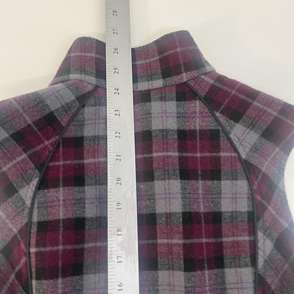 Arista‎ Equestrian Vest Womens XS Burgundy Gray Plaid Riding Zip Front Canada - Picture 15 of 16